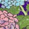 紫陽花の貼り絵が完成しました！